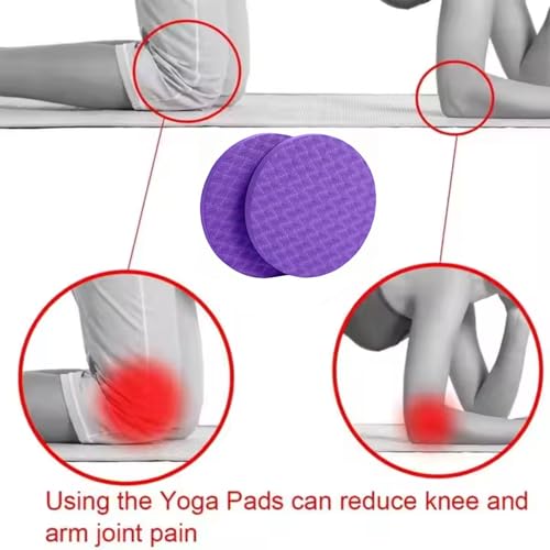 2-piece set yoga knee pads and exercise mats - super thick anti slip support for thick boards, gardening, push ups, knees, Pilates, and floor exercises - knees, elbows, wrists - color: Purple