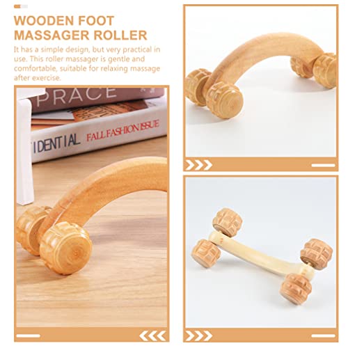 LALAFINA Massage Roller Wooden Back Massager Roller for Muscle Tension Relief Handheld Body for Yoga Stretching Blood Circulation Portable 6.29 X 2.67 X 2.36 in