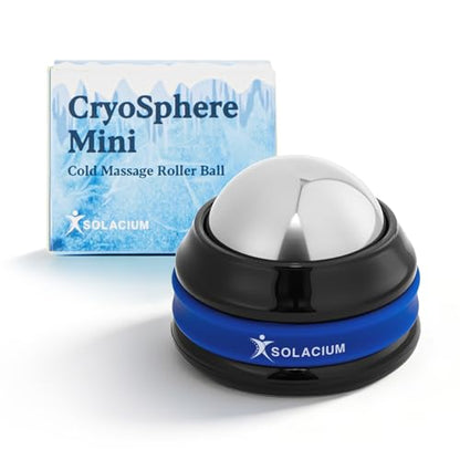 Solacium CryoSphere Mini - Stainless Steel Cold Massage Roller Ball - Handheld Massage Tool for Sore Muscles, Shoulders, Arms, Neck, Back, and Feet