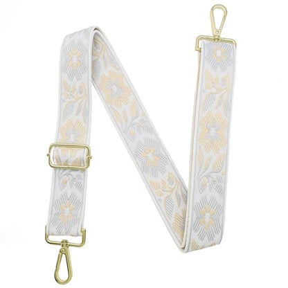 1.5" Wide Purse Strap Adjustable Replacement Gold Hardware Long Crossbody Bag Strap for Thick Shoulder Bags Canvas Handbags Straps - color: Gold Hardware-A-gary-2