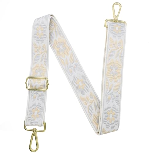 1.5" Wide Purse Strap Adjustable Replacement Gold Hardware Long Crossbody Bag Strap for Thick Shoulder Bags Canvas Handbags Straps - color: Gold Hardware-A-gary-2