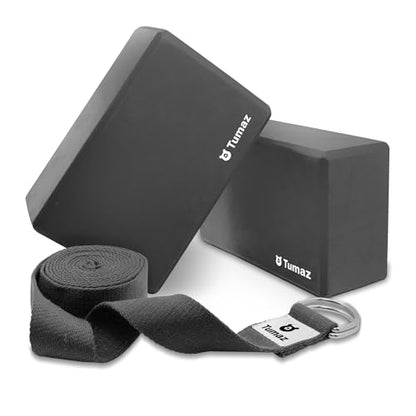 Tumaz Non-Slip Yoga Blocks，High-Density EVA Foam 2 Pack for Yoga & Pilates - color: gray