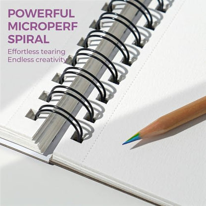 Funto Watercolor Pad 5.5x8.5, 30 Sheets, 140lb/300gsm, Double-Sided Cold Press, Spiral Bound, Heavyweight Paper for Watercolor Painting - color: 5.5x8.5-Purple-1 Pack