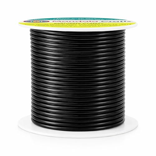 Mandala Crafts 14 Gauge Black Anodized Aluminum Craft Wire, 60 FT | Colored, Flexible, Bendable, for Bonsai, Armature, Sculpting, Wire Wrapping, Jewelry Making, Weather & Tarnish Resistant - color: Black, size: 14 Gauge