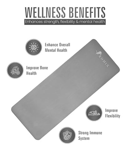 ROMIX Yoga Mat Thick 10Mm, Non-Slip Exercise Mat, 72 X 24 In, NBR - color: Gray