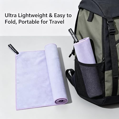 Microfiber Towel Perfect Travel Gym Camping, Quick Dry Fast Drying Sports Towel, Lightweight Compact Absorbent, 15.7x31.5 Inches for Beach Swim Shower Backpacking - Purple