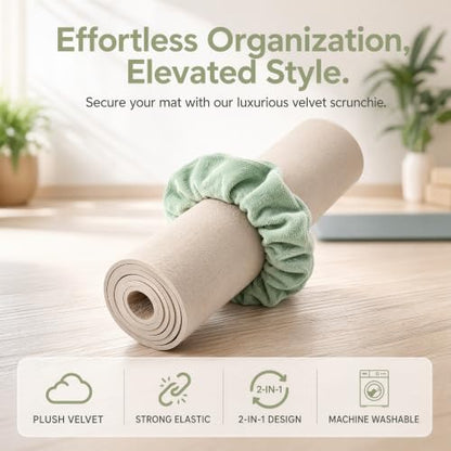 Yoga Mat Scrunchie - Holds Your Yoga Mat in Style - Durable & Elasticity Fabric - Fits All Standard Yoga Mats - color: Green