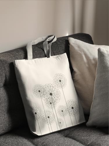 Aesthetic Canvas Tote Bag for Women with Inner Pocket - color: Dandelion
