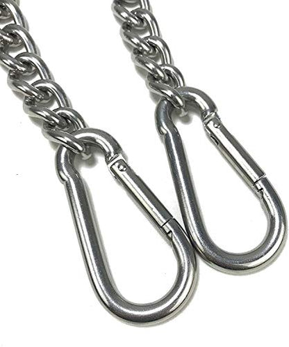 Hanging Chair Chain with Two Carabiners, Stainless Steel Hanging Kits for Hammock Punching Bags Heavy Duty 400LB Capacity Indoor Outdoor, 2 Sets