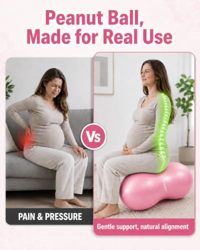 INPANY Peanut Exercise Ball for Labor, Physical Therapy & Fitness - color: Pink