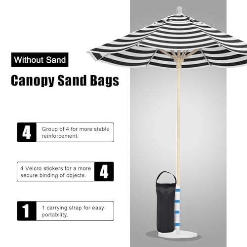 145 LBS Canopy Weights Sand Bags, 4-Pack Sand Bags for Weight Outdoor Advertising Tent Sunshade Fixed Windproof Pop up Canopy Tent Weights(Black-Blue Straps) - color: Black-blue straps