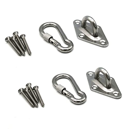 Hammock Hanging kit Stainless Steel 316 Hammock Hooks Heavy Duty with Screw Bolts, Hammock Wall Hooks for Wall/Ceiling Mount,for Hammock Chair Hanging/Swing Hanging,2 Pack