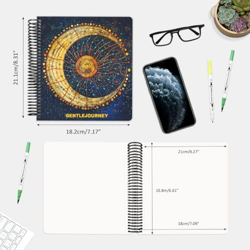 Hardcover Sketchbook,7.2" x 8.3" Spiral Bound Drawing Pad | 150gsm(92lb)Acid-Free Thick Paper,Blank Art Journal for Adults,Artists&Beginners,Ideal for Sketching,Doodling and Mixed Media - color: moon
