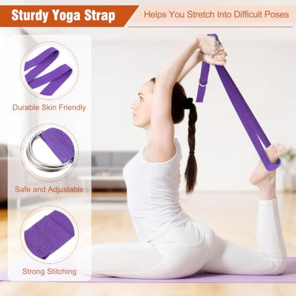 Pilates Kit Equipment, Pilates Ring and Ball for Women Home Workout | Pilates Set with 14'' Magic Circle, Wrist Weights, Resistance Bands, Yoga Strap, Socks, Bag, Essentials Accessories Kit - color: Purple