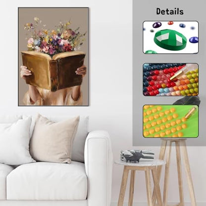 GUMITOON Diamond Art Kits for Adults-Pink Bow Full Drill Diamond Dots Paintings for Beginners, Round 5D Paint with Diamonds Pictures Gem Art Painting Kits DIY Crafts Kits 12"x16" QCY-149 - color: QCY-167
