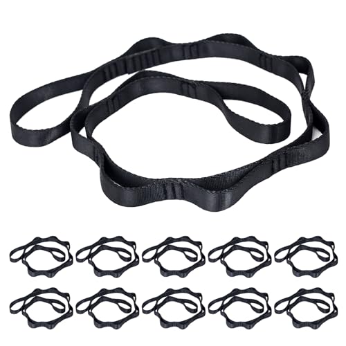 10PCS Nylon Daisy Chain Straps 23 KN for Aerial Yoga Hammock Swing Adjustable Aerial Silk Extender Hanging Rope for Aerial Yoga Belts 3.6FT 5.9FT Long