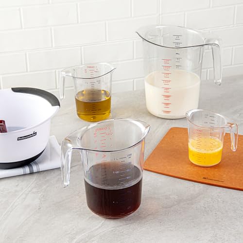 Restaurantware Plastic Measuring Cup - Chef 101 Measuring Jug with Dual Unit Markings, Dishwasher Safe - Clear Measuring Cup for Kitchen, Restaurants - size: 7.75" × 6.00" × 7.50"