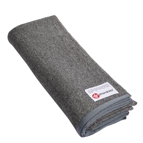 Manduka Yoga Wool Blanket - Yoga Prop and Accessory, Roll, Fold, Stack to Support, Made of Wool, 60 Inch (152cm), Sediment Grey