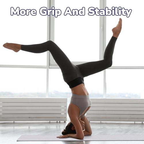 Peryiter 2pack 72 x 24'' Hot Yoga Towel Pack with Grip Dot, Sticky Fiber Mat Towel Non Slip for Hot Yoga, Absorbent Microfiber Sweat Anti-Slip Cover for Pilates Exercise Fitness Workout (Purple,Blue)