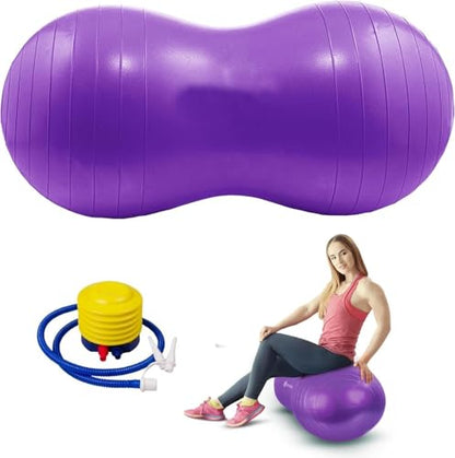 Peanut Ball,Exercise Yoga Pregnancy Ball,Peanut Stability for Kids Therapy,Labor Birthing,Core Strength Training with Pump