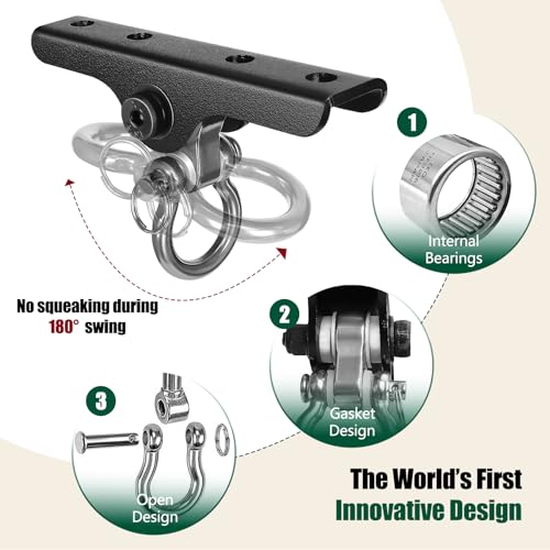 Heavy Punching Bag Hanger | Wall/Ceiling Mount Hook with 180° / 360° Rotation | Wood Beam Holder for Boxing, Weight Training, Aerial Yoga Swing & Hammock - size: 180° Swing
