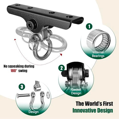 Heavy Punching Bag Hanger | Wall/Ceiling Mount Hook with 180° / 360° Rotation | Wood Beam Holder for Boxing, Weight Training, Aerial Yoga Swing & Hammock - size: 180° Swing