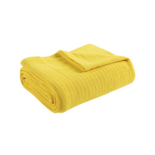 Fiesta - Queen Blanket, Soft Thermal Cotton Blanket (Full/Queen, Sunflower) - color: Sunflower, size: Full/Queen