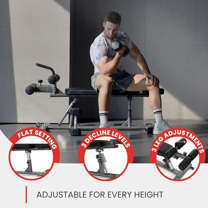 Finer Form Semi-Commercial Decline Sit Up and Flat Weight Bench