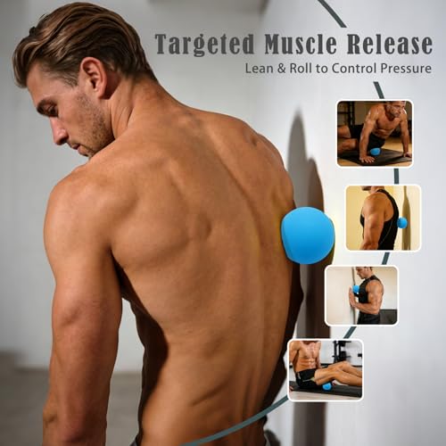 Massage Balls, 2 Pack Firm Silicone Massage Ball Set (Smooth & Textured, 3.54" & 3.22"), Deep Tissue Trigger Point & Myofascial Release for Back, Neck, Shoulder & Foot - style: Smooth & Deep-Tissue Spiky Set