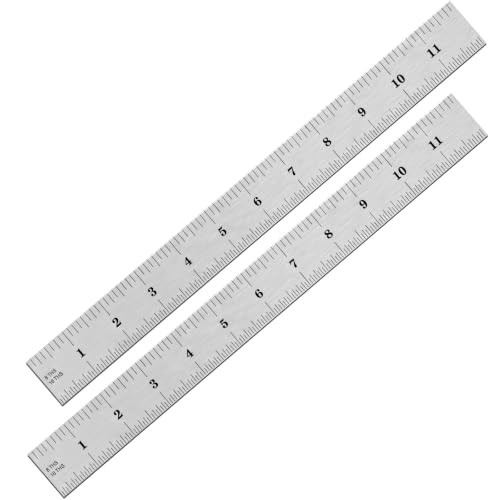 eBoot 2 Pack Stainless Steel Ruler Machinist Engineer Ruler, Metric Ruler with Markings 1/8, 1/16, 1/32, 1/64 Inch for Engineering, School, Office, Architect, and Drawing (6 Inch) - size: 6 Inch