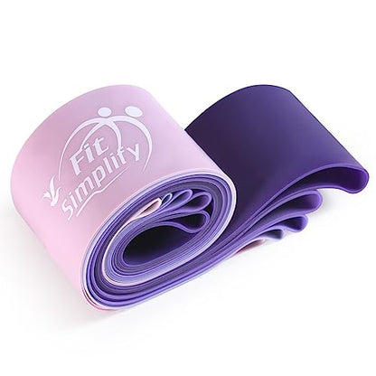 Fit Simplify Resistance Loop Exercise Bands with Instruction Guide and Carry Bag, Set of 5 - color: Purple