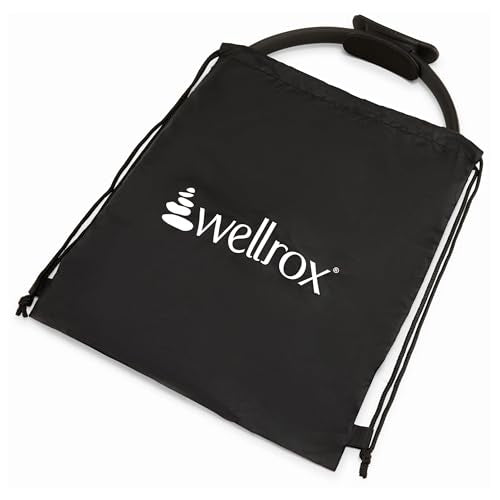 Wellrox Pilates Ring and Carrying Bag- Lightweight Magic Circle Yoga Ring- Core, Thigh and Arm Exerciser for Yoga, Pilates, Strength Training (15 inches) - color: Black