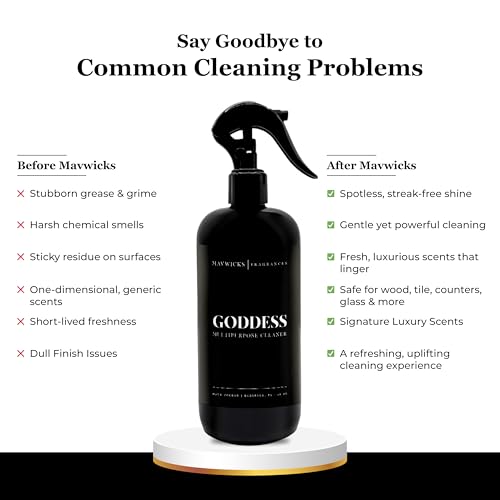 Mavwicks Fragrances All Purpose Cleaner Spray (Goddess) 16 Oz – Multipurpose Surface Cleaning Spray for Kitchen, Bathroom, Floors and Counters, Home and Office, Natural and Non-Toxic