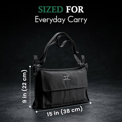 Men’s Yoga Mat Bag – Durable Canvas Carrier, Lightweight with Extra Storage for Gear & Accessories, Black