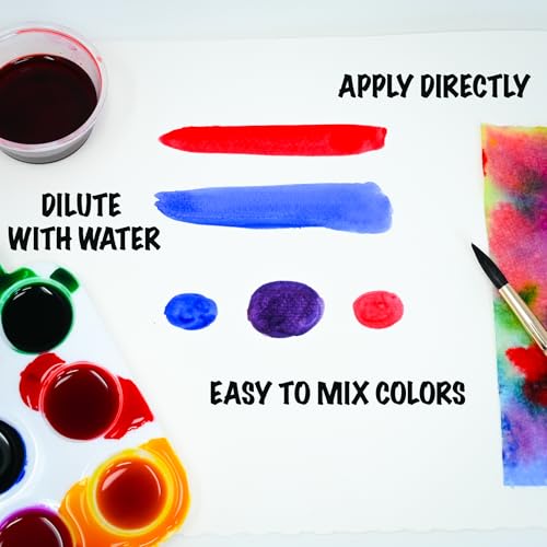 Handy Art Washable Liquid Watercolor Paint, Purple, 8 oz Bottle | Ready to Use Concentrated Dye-Based Liquid, Deep Color Strength, Dilute with Water, Certified Safe AP Non-Toxic, Made in USA - color: Purple