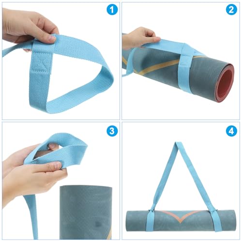 PATIKIL Yoga Mat Strap Adjustable Yoga Mat Carrier Straps Sling Cotton Anti Slip Mat Holder Stretching Band for Exercise - color: Dark Green/Dark Grey/Navy Blue/Dark Purple