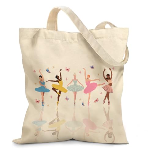Aesthetic Canvas Tote Bag for Women - with Magnetic Snap Closure & Zipper Inner Pocket Reusable Bag for Shopping - color: Ballet