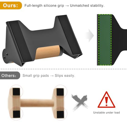 Kipika Push Up Bars, Pushup Stands, Anti-Slip Soft Plastic Push Up Handles, Bottom Anti-Slip Pad, Strength Training Equipment, Perfect for Floor Workout Exercise - color: Wood Grip