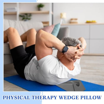 Suzile Mobilization Wedge 7.9 x 4.1 x 2 Inch Triangle Therapy Non Slip Silicone Wedge Pillow Sturdy Support for Relieve Spinal Pain Rehabilitation Tool(Gray) - color: Gray