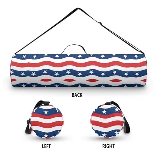 Yoga Mat Bag for Women & Men Full-Zip Yoga Mat Carrier Bag for Class Workout Park with Adjustable Strap - color: American 250th Flag