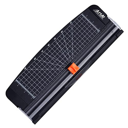ArtAt 12-Inch Paper Cutter with Auto-Retractable Blade A4 Portable Trimmer | Inch/cm dual dcale precise measurement & cutting for cardstock, photos, crafts, gift cards, coupons, kraft labels