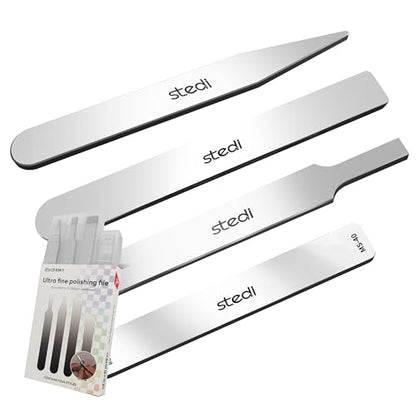stedi Hobby Model Polishing Tools 4 PCS, Ultimate Precision Files | #10000 Grit Glass Mirror Grinding Tools for Plastic Gundam Models, Wood, Resin-base parts. - style: 4 PCS #10000 Grit Glass Files