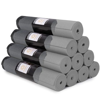 Ascend 6mm Thick Yoga Mat, 4 Pack, 72x24in - color: Granite - Printed, size: 10 Pack