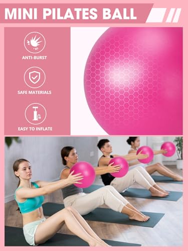 Pilates Ring Set for Home Workout, Pilates Essentials Kit for Women, [12'' Fitness Circle, Pilates Balls, Resistance Bands] Starter Set for Yoga, Exercise, Toning and Flexibility