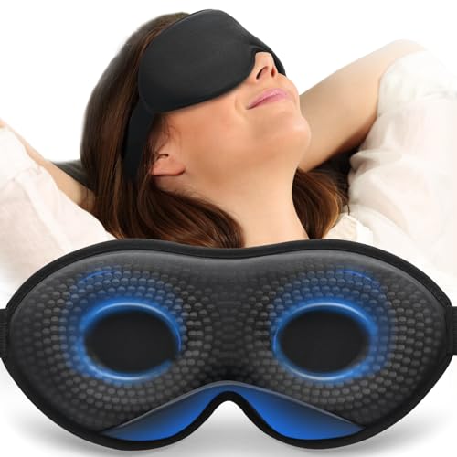 MABAO Weighted Sleep Mask, 100% Blackout Blindfold for Sleeping, Black - color: Black