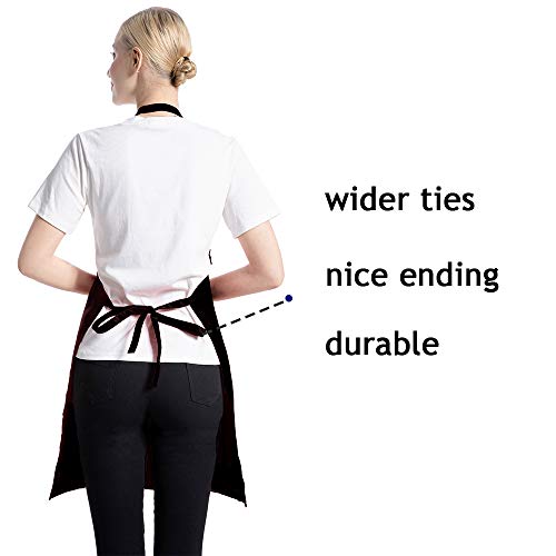 15 PCS Black Bulk Aprons for Women Men Unisex Adult with 2 Pockets, Chef Kitchen Server Grill Restaurant Cooking Baking Painting Bib Apron (Black-24 x28) - color: Black
