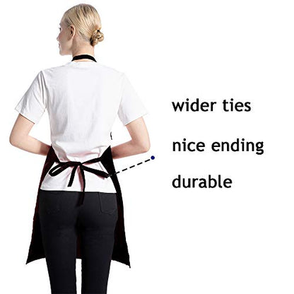 15 PCS Black Bulk Aprons for Women Men Unisex Adult with 2 Pockets, Chef Kitchen Server Grill Restaurant Cooking Baking Painting Bib Apron (Black-24 x28) - color: Black