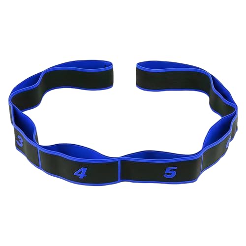 8-Section Dance Stretching Belt, Multi-Loop Pilates Pull Strap with Numbers, Elastic Latin Dance Stretch Band for Yoga, - color: Blue