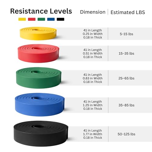 Thorza Full Body Workout Set, 7-Piece Resistance Bands, 5 Resistance Levels