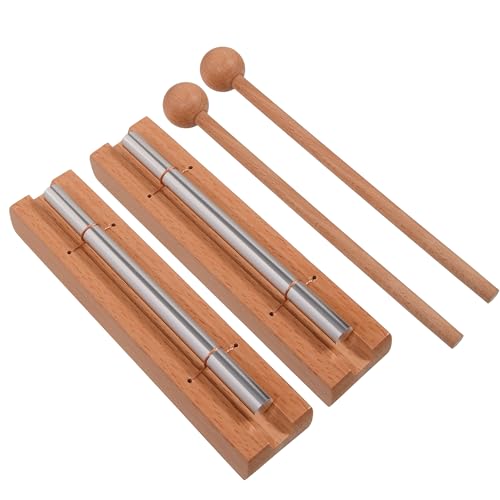 HILAZA 2 Pack Chime for Teacher Classroom Management, Solo Responsive Hand Held Zen Chime Bell Musical Instrument with Mallet for Meditation, Mindfulness - color: SOLO CHIME